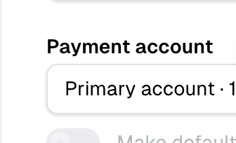 Payment accounts on an invoice